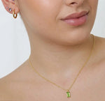 august birthstone peridot necklace gold minimalist jewelry spring everyday necklace gift for women
