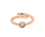 Pink cherry quartz gemstone ring with adjustable fit for all finger sizes. A trendy and lightweight accessory perfect for everyday elegance.
