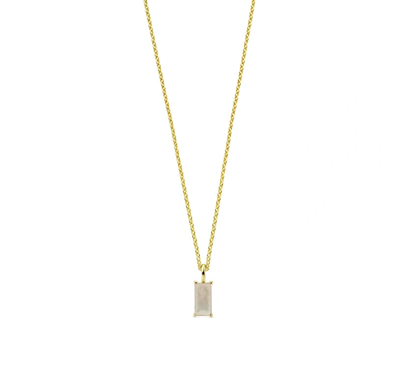 Gold moonstone pendant necklace with adjustable chain