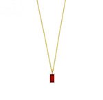 Load image into Gallery viewer, Crafted as a dainty pendant necklace, this ruby birthstone design adds a touch of passion and elegance to any outfit.



