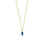 Load image into Gallery viewer, A delicate aquamarine pendant necklace crafted in gold plating for a timeless, elegant look.


