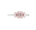 Elegant rose quartz ring with white zircon halo set in sterling silver for a romantic and timeless look
