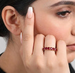 baguette gemstone ring promise ring for her minimalist gold band
stackable ruby sapphire ring for daily wear elegant jewelry gift
