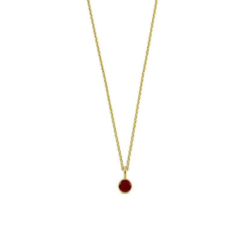 The ruby pendant necklace adds a vibrant pop of color to any necklace for women collection.


