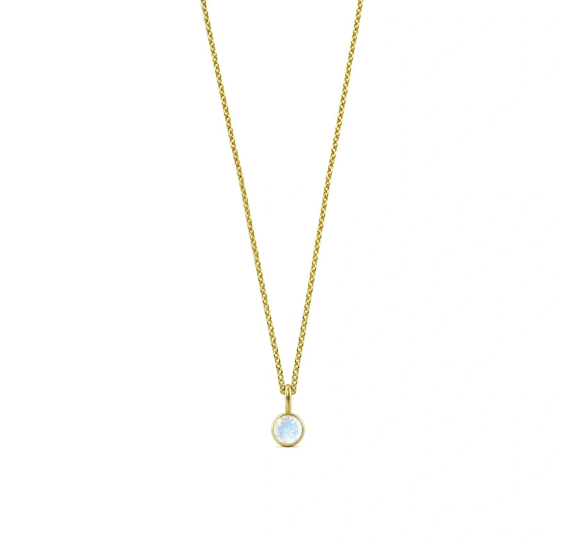 Celebrate June birthdays with this dainty moonstone birthstone necklace, a timeless and meaningful gift for women.

