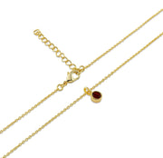 A timeless January birthstone necklace with a rich garnet stone, perfect as a meaningful necklace for women.