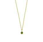 Load image into Gallery viewer, This peridot birthstone necklace features a fresh green gemstone set in a delicate pendant necklace for women.


