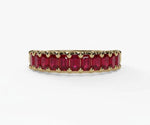 Minimalist baguette red ruby ring for women featuring vibrant gemstone in a refined and timeless setting
