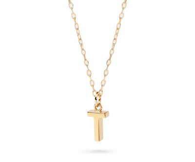 Minimalist letter T pendant necklace featuring a sleek dainty design for daily style and personalization