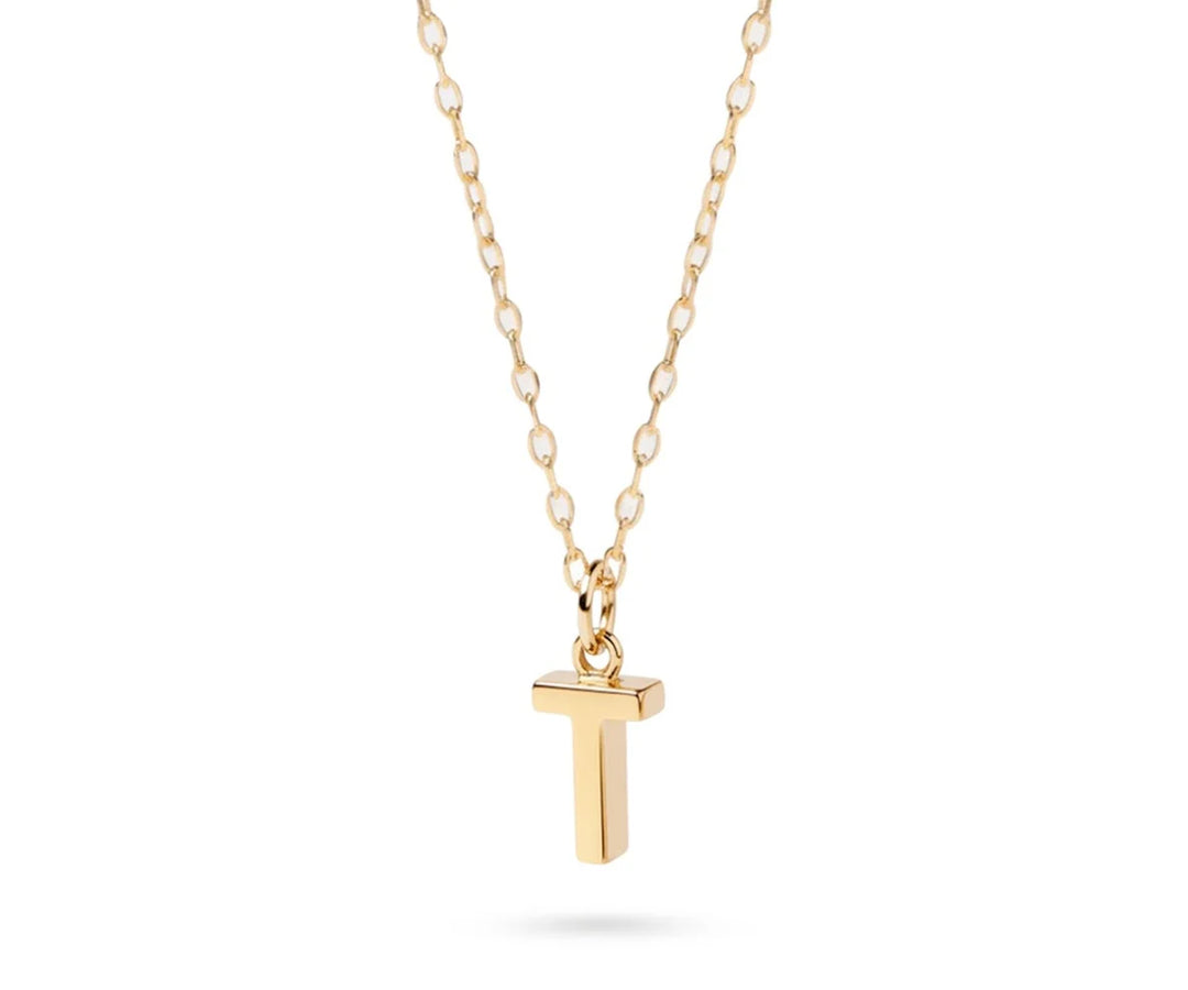 Minimalist letter T pendant necklace featuring a sleek dainty design for daily style and personalization