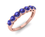 Vibrant tanzanite band ring crafted in gold-plated sterling silver, perfect for daily wear or stacking

