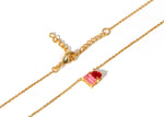 Load image into Gallery viewer, Emerald-cut tourmaline and pear-cut ruby pendant necklace

