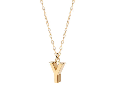 Minimalist letter Y necklace with small gold initial pendant perfect for layering and gifting