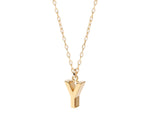 Minimalist letter Y necklace with small gold initial pendant perfect for layering and gifting

