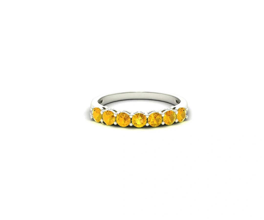 
Contemporary yellow sapphire ring with a vibrant gemstone and polished 925 silver band for a refined look

