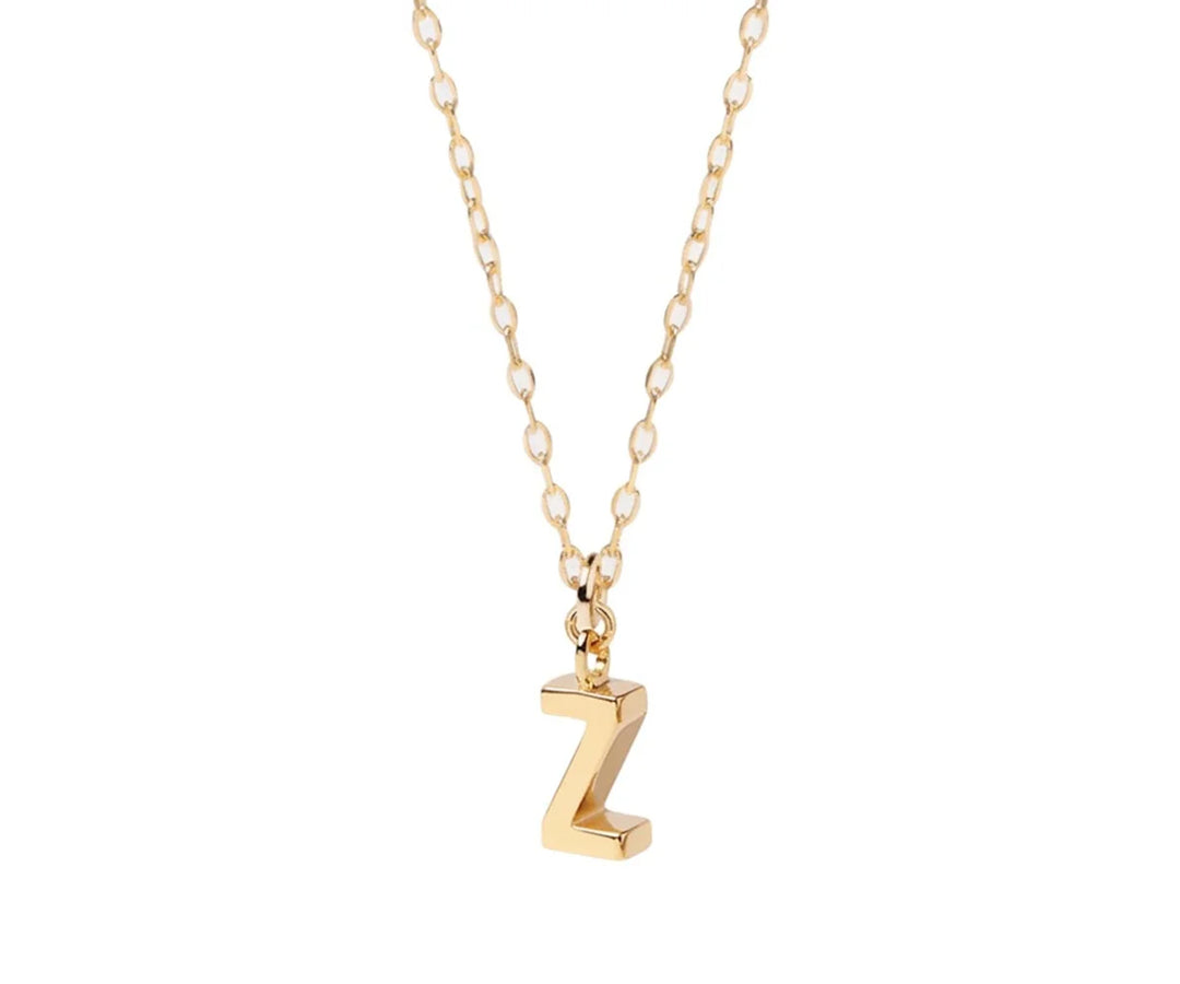 Minimal alphabet Z necklace with lightweight chain ideal for daily wear