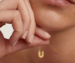 Elegant U initial necklace gold dainty personalized jewelry for everyday wear
