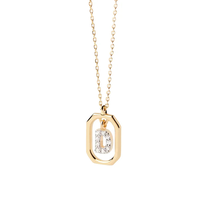 Dainty Dangling Initial Necklace - D