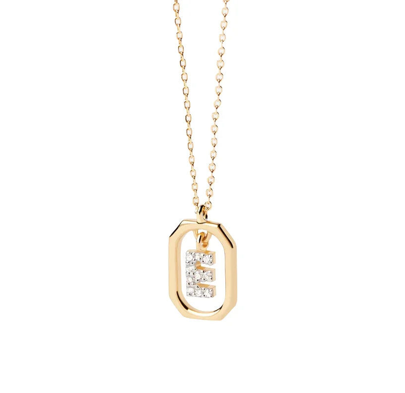 Dainty Dangling Initial Necklace - E