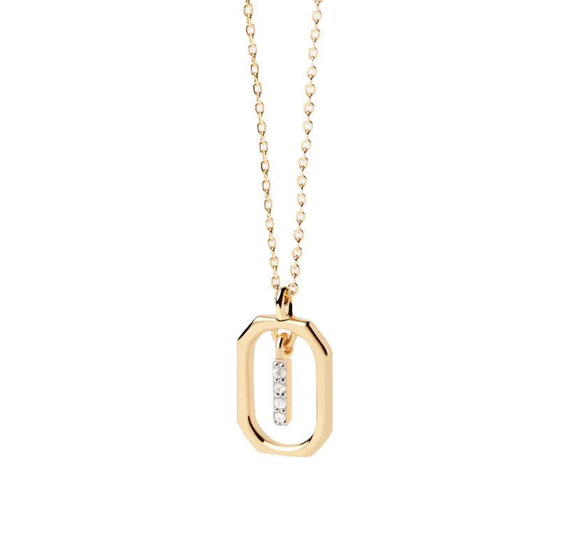 Dainty Dangling Initial Necklace - I