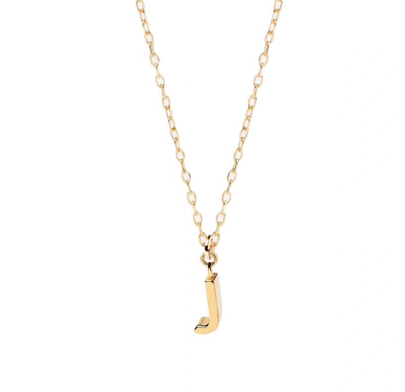 Elegant and personal necklace featuring a sleek gold J charm on a minimalist chain—crafted to celebrate your story with effortless style.