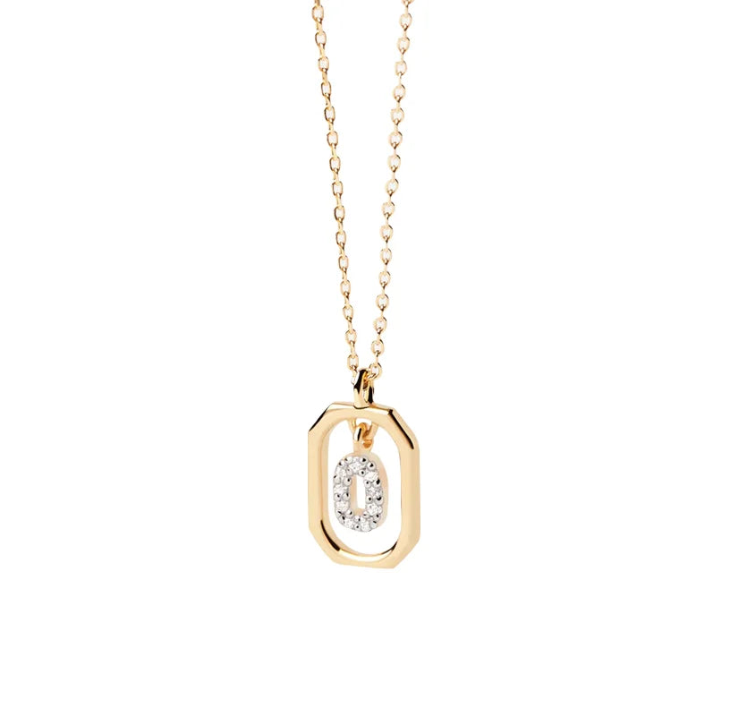 Dainty Dangling Initial Necklace - O