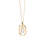 Load image into Gallery viewer, Dainty Dangling Initial Necklace - U
