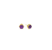 Amethyst earrings studs featuring deep purple amethyst gemstones set in a simple, elegant design for a timeless and sophisticated look.