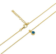 This aquamarine birthstone necklace features a soft blue gemstone set in a delicate pendant necklace for women.

