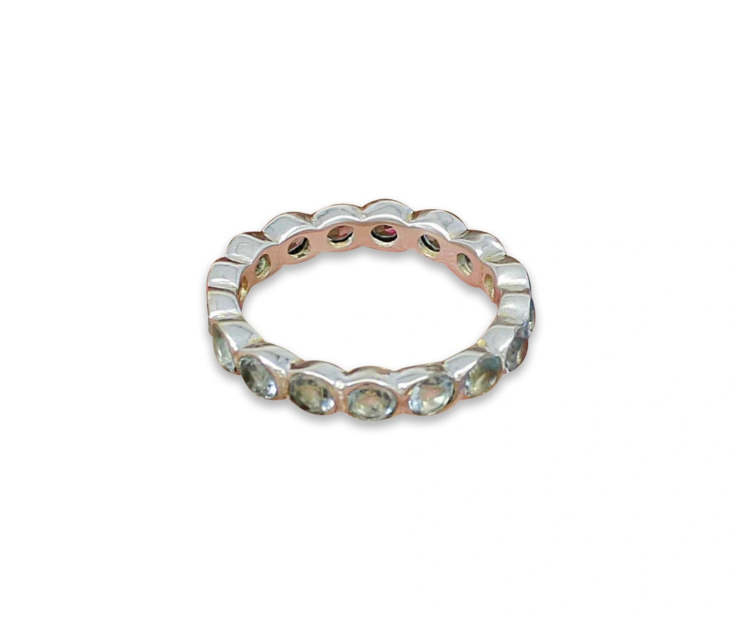 Elegant sterling silver ring featuring a soft blue aquamarine hydro gemstone for a serene, everyday look
