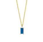 This aquamarine birthstone necklace features a soothing blue gemstone, symbolizing March birthdays.


