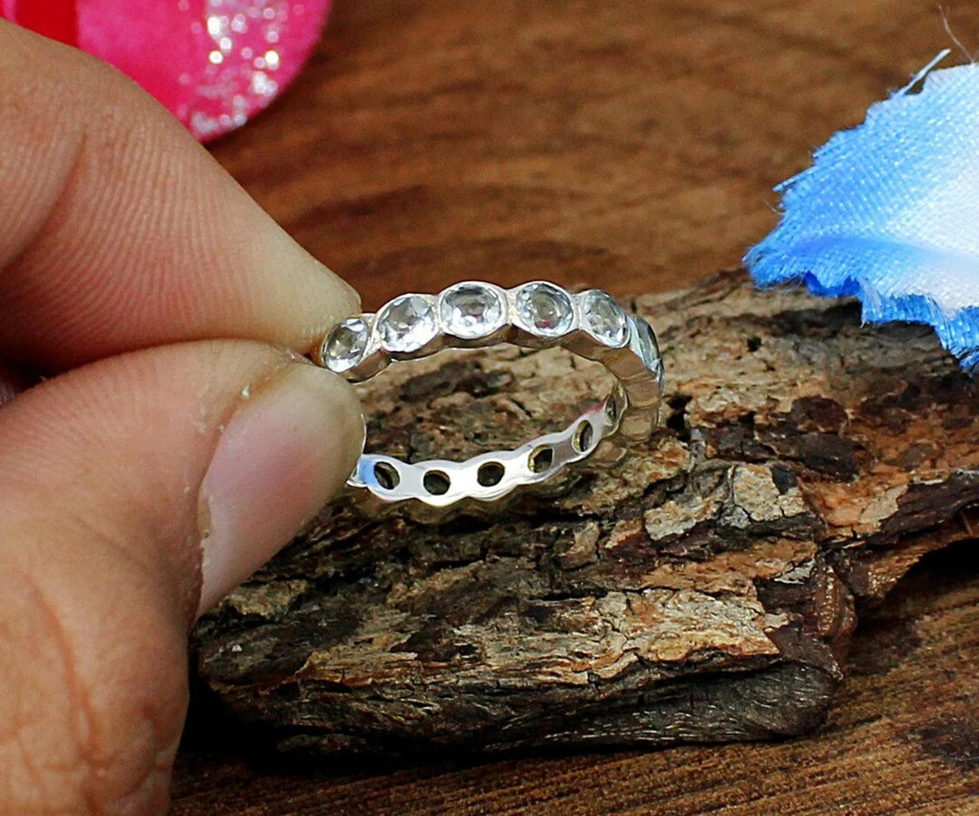 Lightweight aquamarine gemstone ring crafted in sterling silver, radiating ocean-inspired tranquility