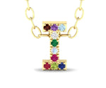 I initial pendant with chain slim gold alphabet pendant necklace
