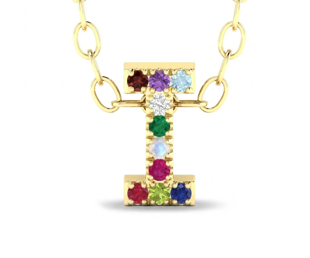 I initial pendant with chain slim gold alphabet pendant necklace