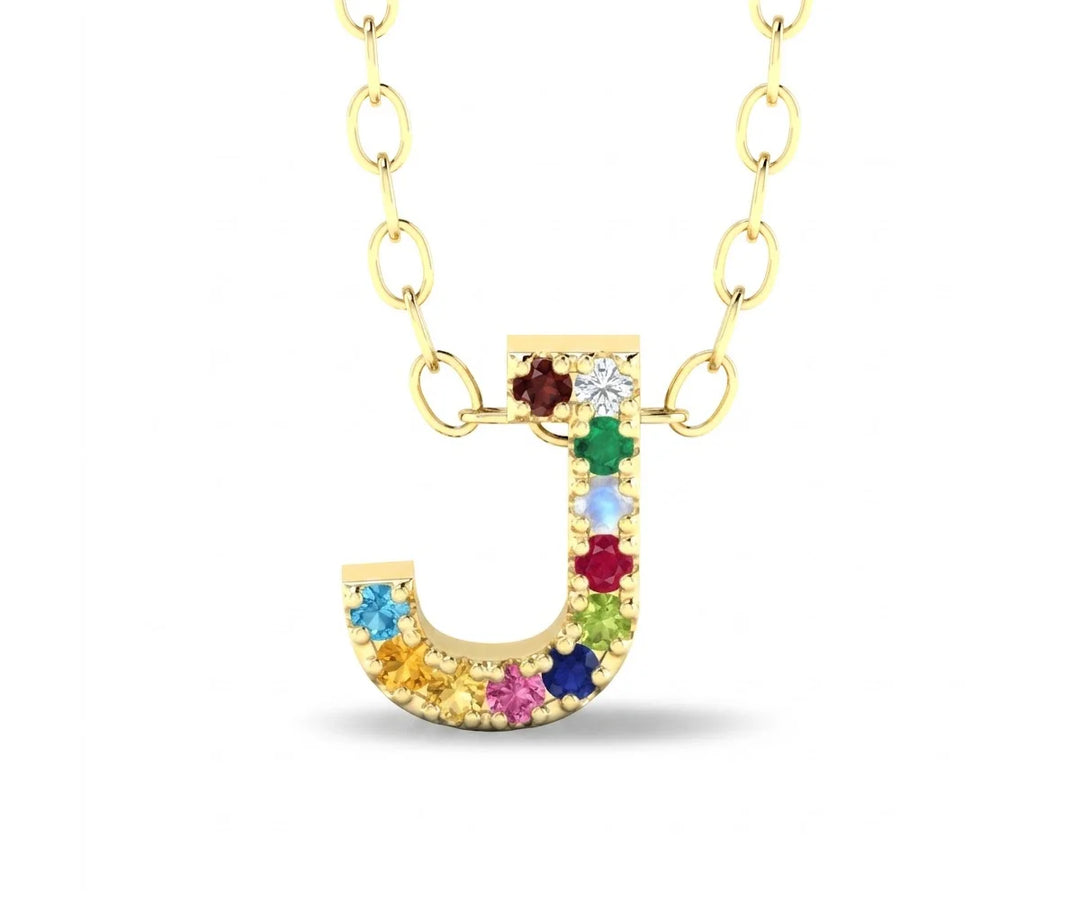 J initial pendant with chain minimal gold letter necklace