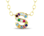 S initial pendant with chain minimalist gold initial pendant
