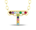 T initial pendant with chain elegant gold alphabet necklace

