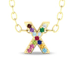 X initial pendant with chain minimal gold initial necklace
