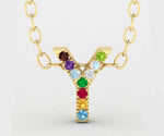 Y initial pendant with chain dainty gold letter pendant
