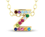 Z initial pendant with chain elegant gold alphabet necklace
