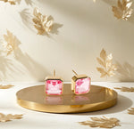 18K yellow gold-plated studs with 10mm Asscher cut Tourmaline Bliss.
