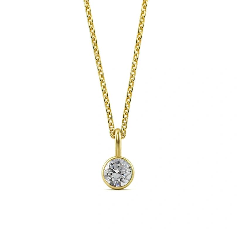 A brilliant diamond zircon pendant necklace, perfect for celebrating April birthdays in elegant style.

