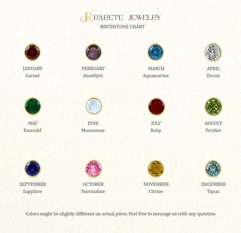 Elegant birthstone jewelry featuring a gold necklace, suspended on a delicate gold chain designed for layering or solo wear.
