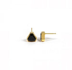 Modern studs with 7mm Midnight Onyx and secure push-back closure.
