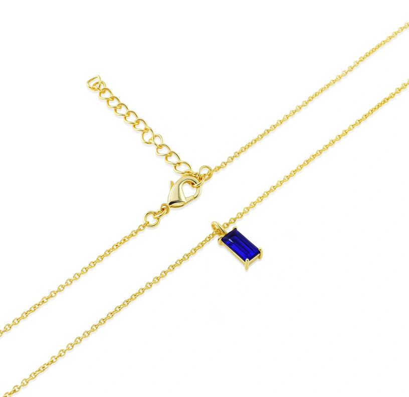 Celebrate September birthdays with this elegant blue sapphire pendant necklace, a perfect birthstone necklace for women.

