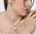 A radiant topaz birthstone necklace featuring a sparkling golden-hued gemstone set in a delicate pendant, offering an elegant and meaningful jewelry piece.
