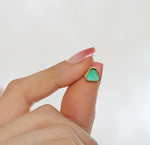 Delicate green gemstone studs that add a fresh, natural touch to your jewelry collection.


