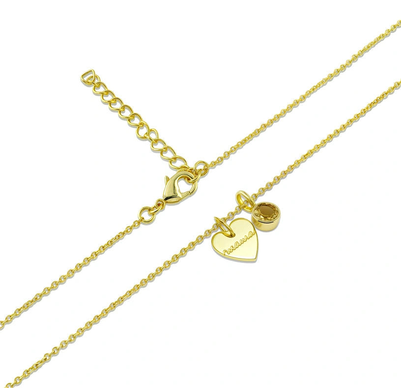 Personalized necklace for mom with children's birthstones in a dainty drop design

