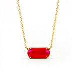 Pink chalcedony necklace featuring a soft, rosy pink chalcedony gemstone set in an elegant design for a delicate, feminine look.
