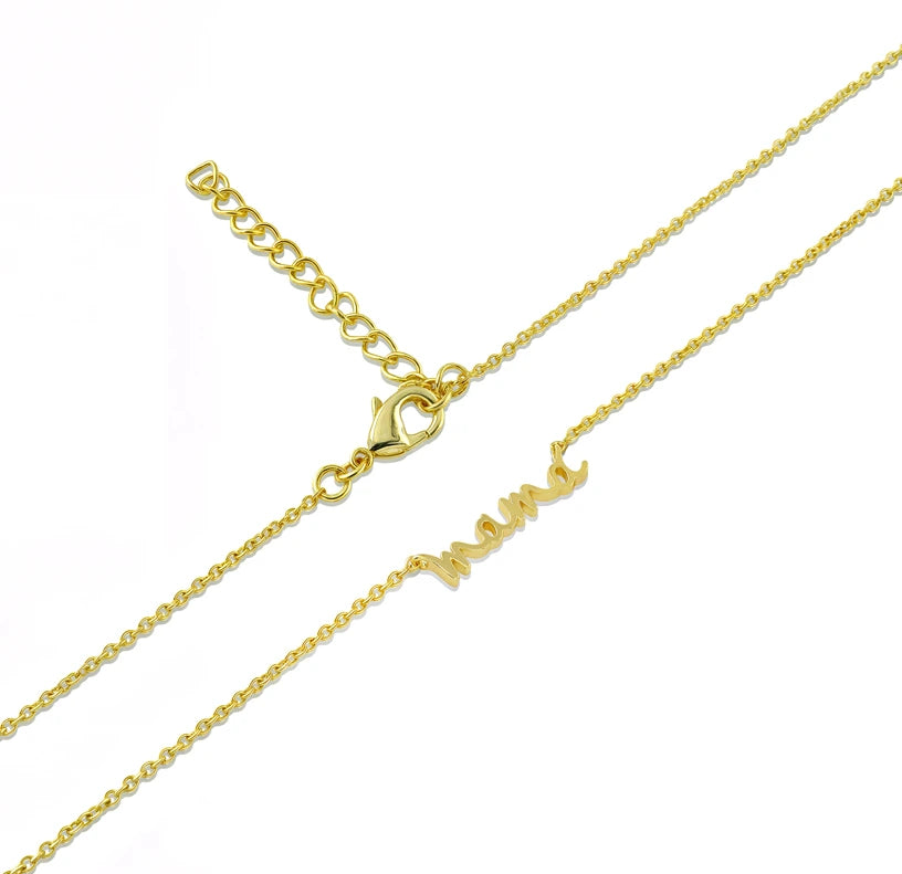 14K gold-plated Mama pendant necklace on adjustable chain. mother necklace
